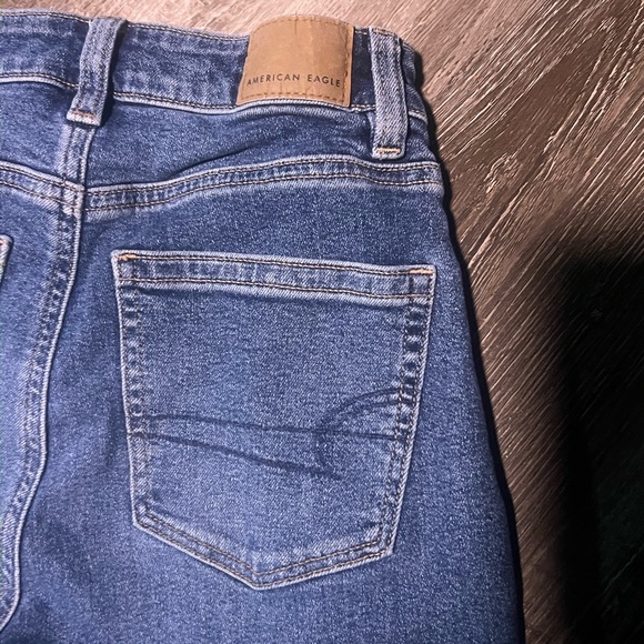 American Eagle Mom Jean size 000 Outfitters Blue Skinny Jeans - Picture 3 of 6